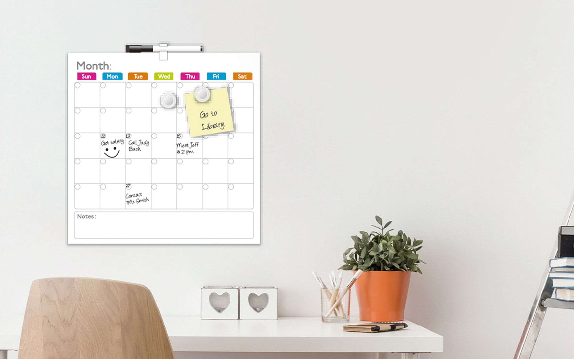 14x14 Folded Calendar Board scene