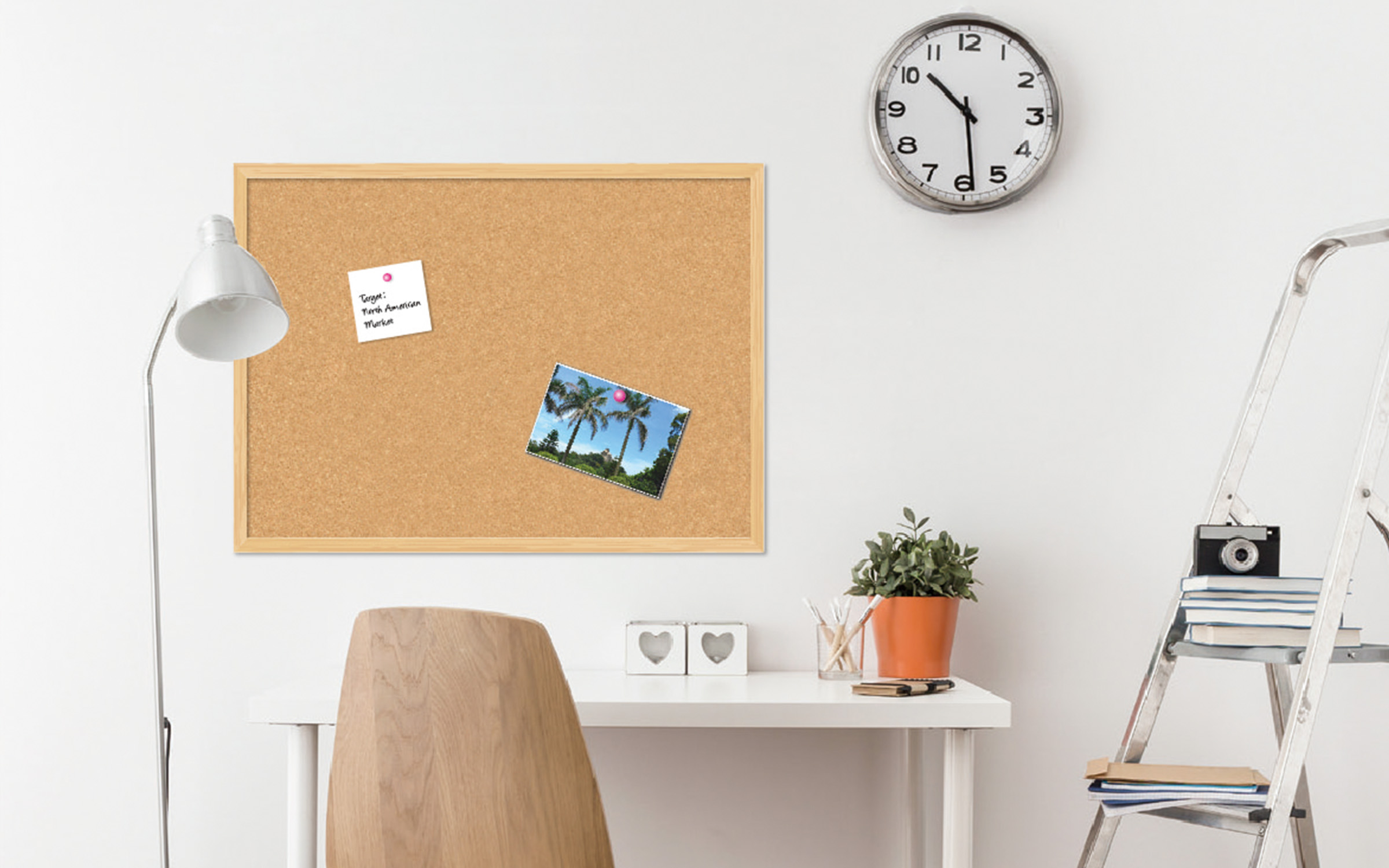 Natural Cork Bulletin Board scene